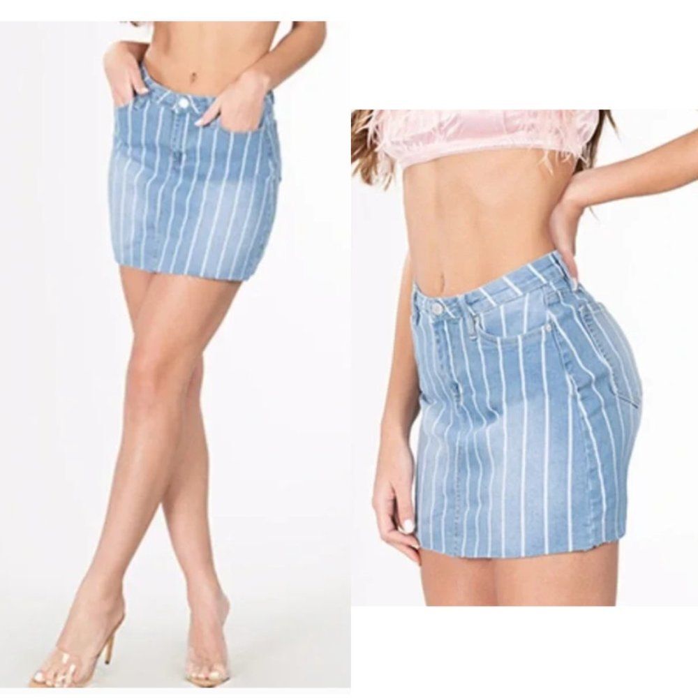 NWT YMI Pin Stripes Denim Skirt